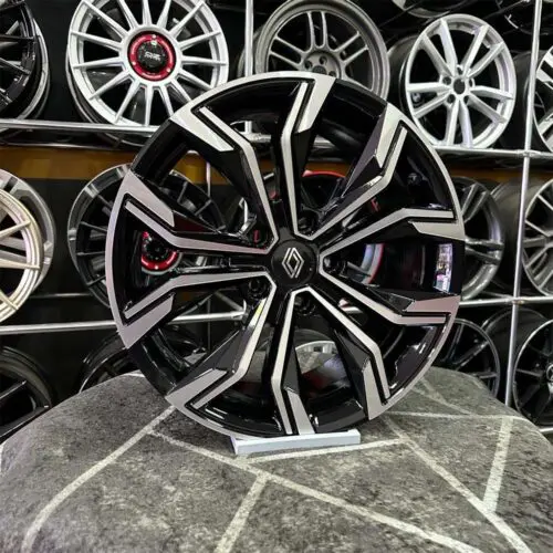 15 inç 5x114.3 Renault İcon Siyah Elmas Kesim Jant Modeli (4 Adet)