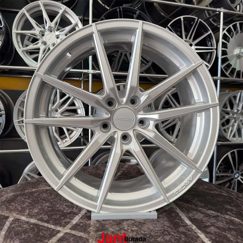 18 inç 5x112 Arceo Monaco Gümüş Elmas Kesim Jant Modeli (4 Adet)