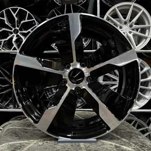 21 inç 5x130 Porsche Macan 9.5 11.5 Ofset Siyah Elmas Kesim Jant Modeli (4 Adet)