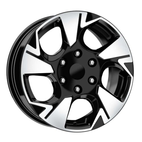 16 inç 6x120 Transit Custom Transporter 2025 Sonrası Uyumlu Siyah Elmas Kesim Jant Modeli (4 Adet)