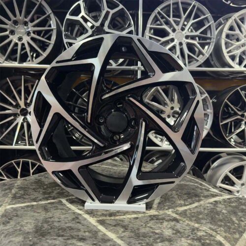 17 inç 4x108 Atom Fiesta Courier Uyumlu Siyah Elmas Kesim Jant Modeli (4 Adet)