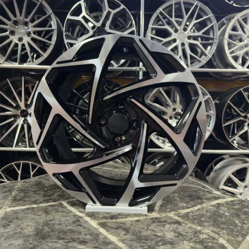 17 inç 4x108 Atom Fiesta Courier Uyumlu Siyah Elmas Kesim Jant Modeli (4 Adet)