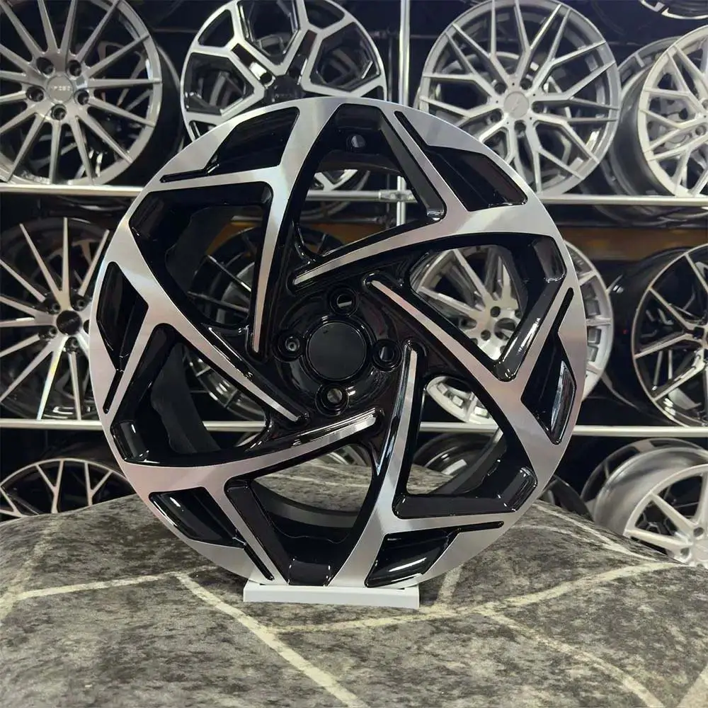 17 inç 4x108 Atom Fiesta Courier Uyumlu Siyah Elmas Kesim Jant Modeli (4 Adet)