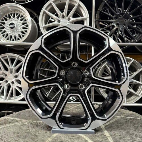 17 inç 5x108 Titanyum Focus Tourneo Partner Rifter Belingo Combo Uyumlu Siyah Elmas Kesim Jant Modeli (4 Adet)