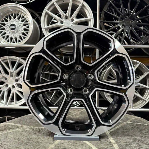 17 inç 5x108 Titanyum Focus Tourneo Partner Rifter Belingo Combo Uyumlu Siyah Elmas Kesim Jant Modeli (4 Adet)
