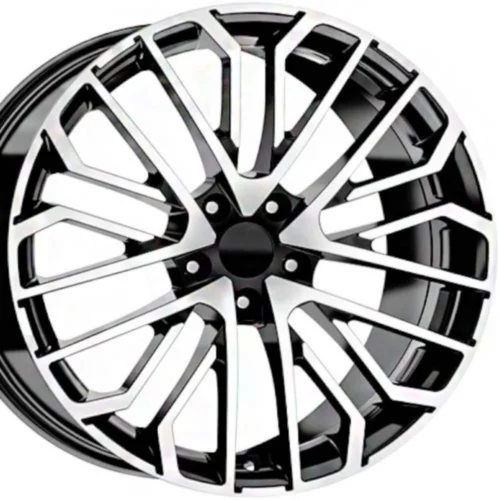 18 inç 5x112 A3 A4 Octavia Golf Jetta Caddy Passat Uyumlu Siyah Elmas Kesim Jant Modeli (4 Adet)
