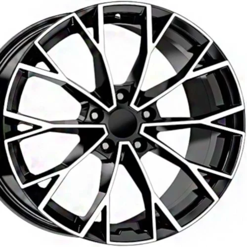 18 inç 5x112 A3 A4 Octavia Golf Passat Jetta Caddy Uyumlu Siyah Elmas Kesim Jant Modeli (4 Adet)