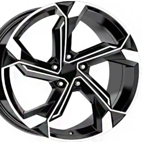 18 inç 5x112 A3 A4 Golf Octavia Jetta Passat Caddy Uyumlu Siyah Elmas Kesim Jant Modeli (4 Adet)