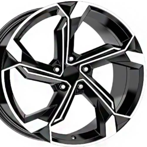 18 inç 5x112 A3 A4 Golf Octavia Jetta Passat Caddy Uyumlu Siyah Elmas Kesim Jant Modeli (4 Adet)