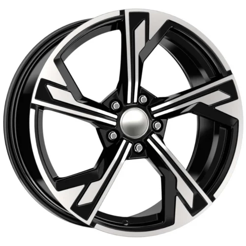 18 inç 5x112 A3 A4 Octavia Golf Jetta Passat Caddy Uyumlu Siyah Elmas Kesim Jant Modeli (4 Adet)