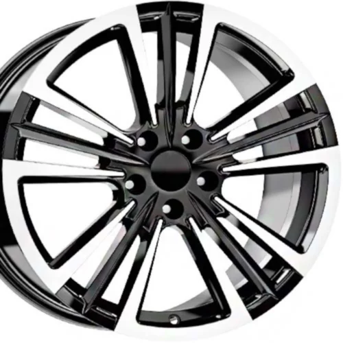 18 inç 5x112 A3 A4 Octavia Caddy Golf Jetta Passat Uyumlu Siyah Elmas Kesim Jant Modeli (4 Adet)