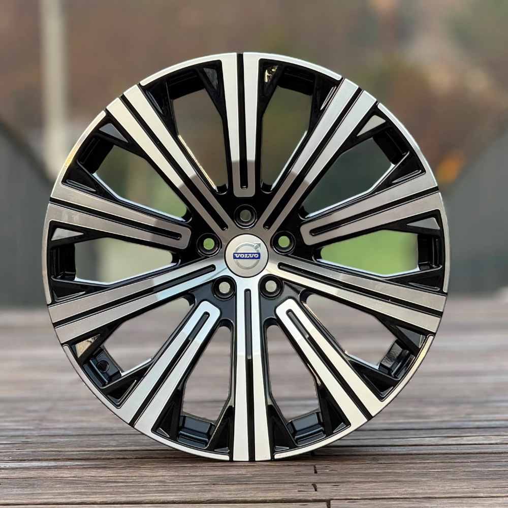 20 inç 5x108 Chery Jaecoo Volvo XC60 XC90 Uyumlu Siyah Elmas Kesim Jant Modeli (4 Adet)